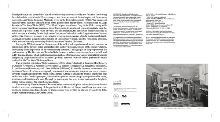 The Orchestra of Futurist Noise Intoners directed by Luciano