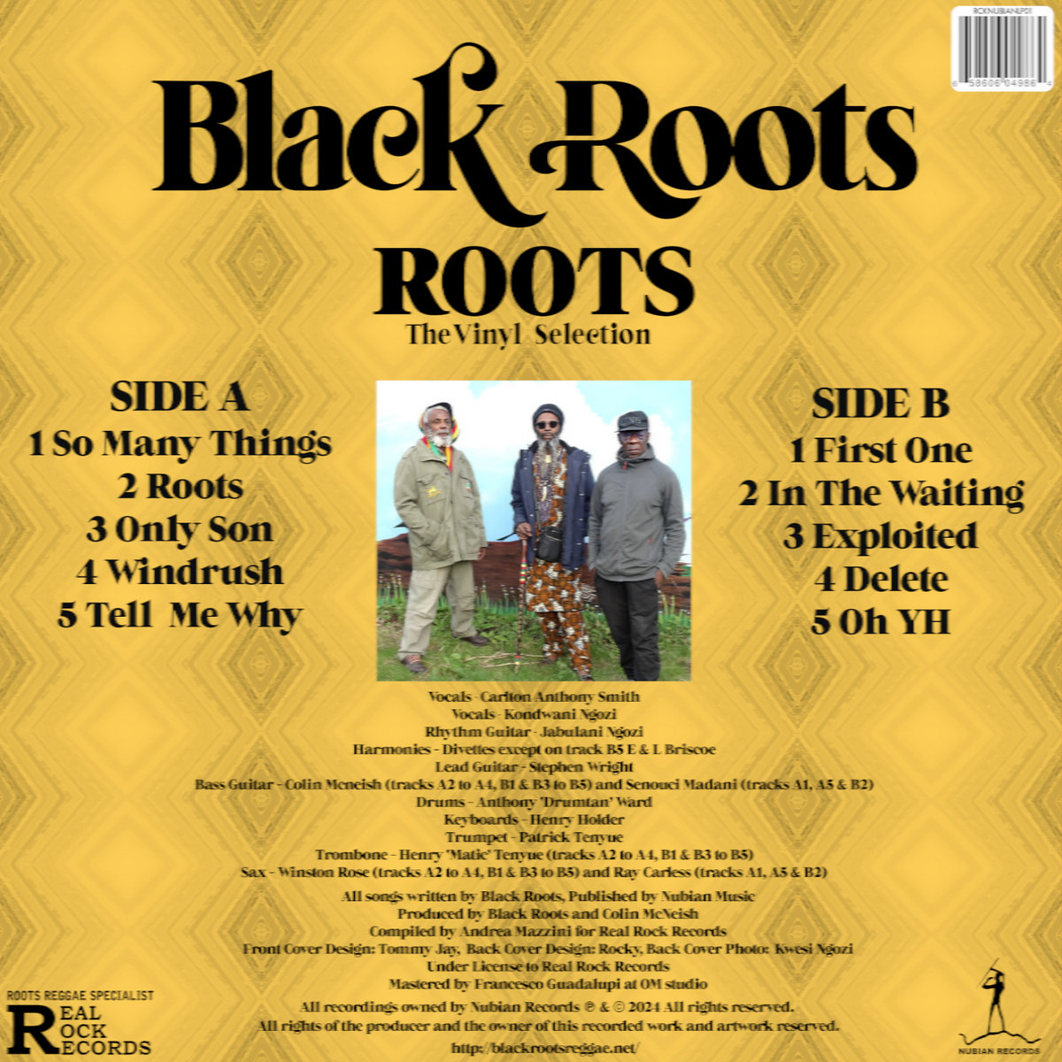 欧LP Black Roots Roots the Vinyl Selection RCKNUBIANLP01 Reack Rock EU /00240 Black Roots - Roots the Vinyl Selection (LP, RSD, Ltd) (Mint