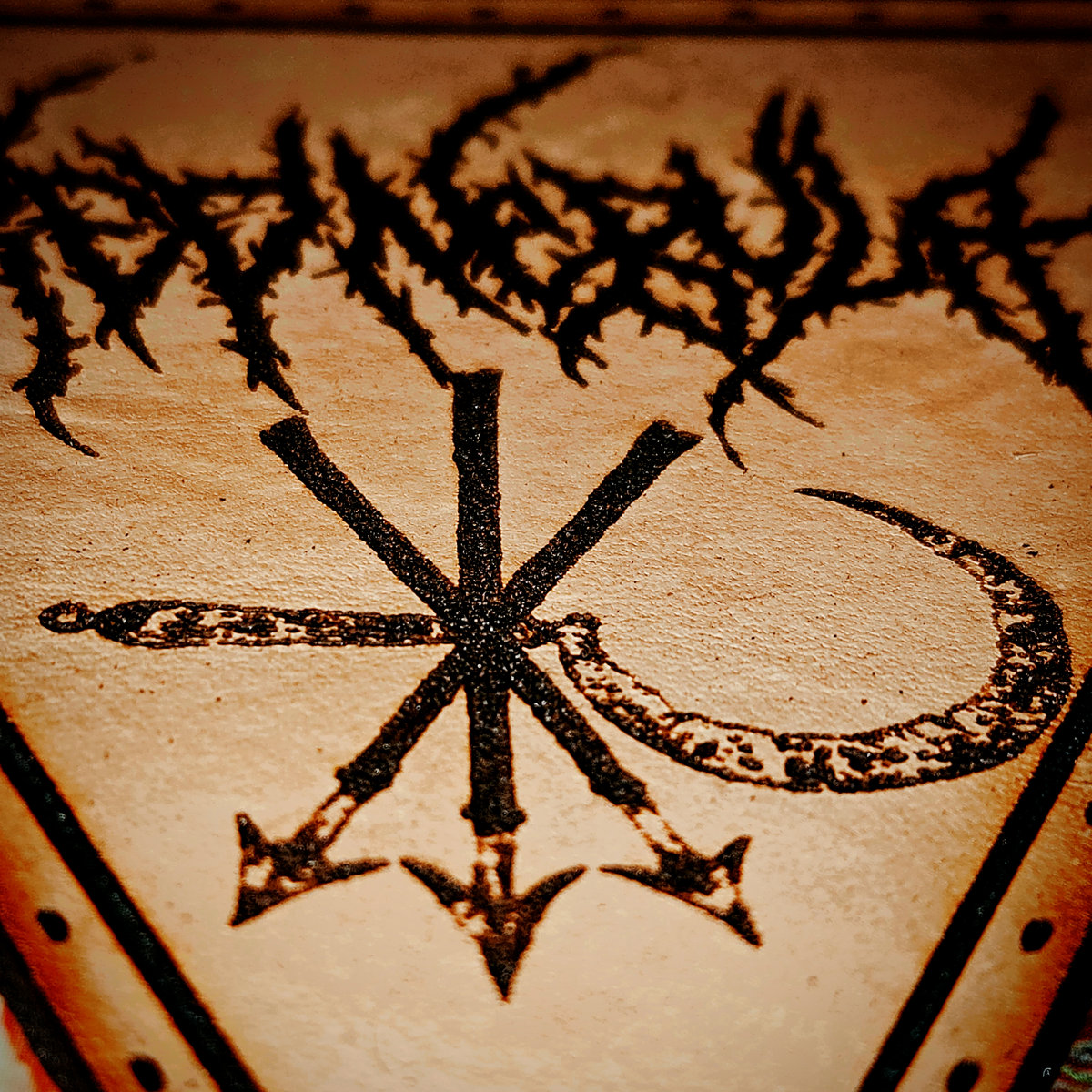 Deluxe Triangle Leather Patch | Red Nebula