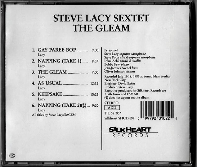The Gleam | Steve Lacy Sextet | Silkheart Records