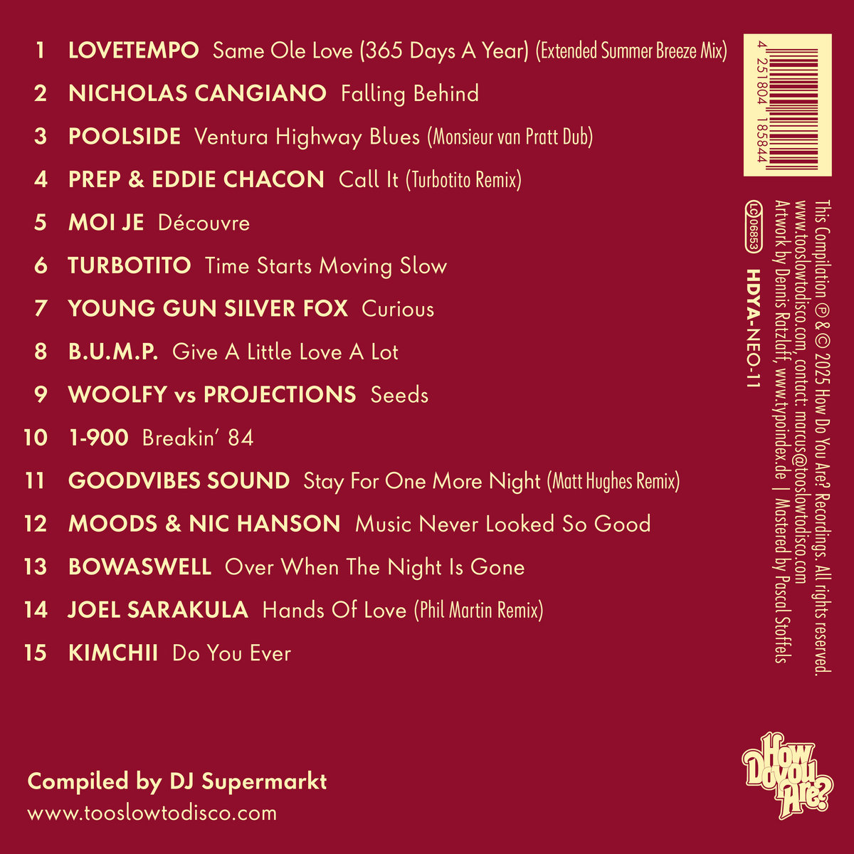 THE SUNSET MANIFESTO Volume 2 | Various Artists | Too Slow