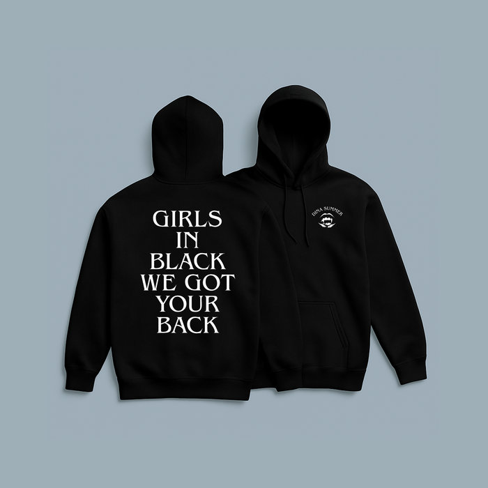 Girls In Black Hoodie Black (Design 2)