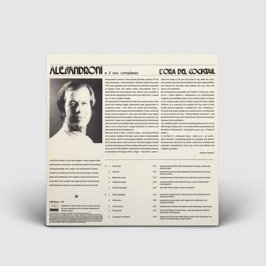 L'Ora Del Cocktail | Alessandroni E Il Suo Complesso | Alessandro