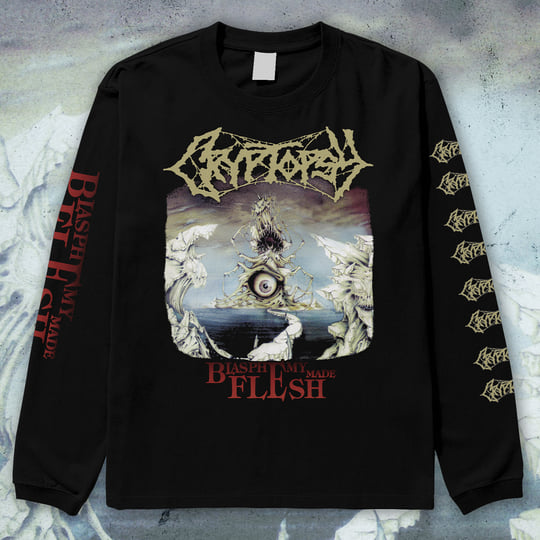 T-shirt Manches Longues CRYPTOPSY - Blasphemy Made Flesh, Taille M, Noir, Neuf Avec étiquettes