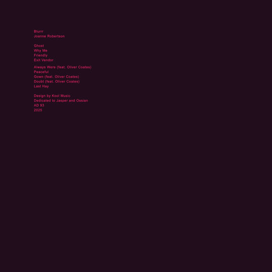 joanne robertson レコード Blurrr | Joanne Robertson