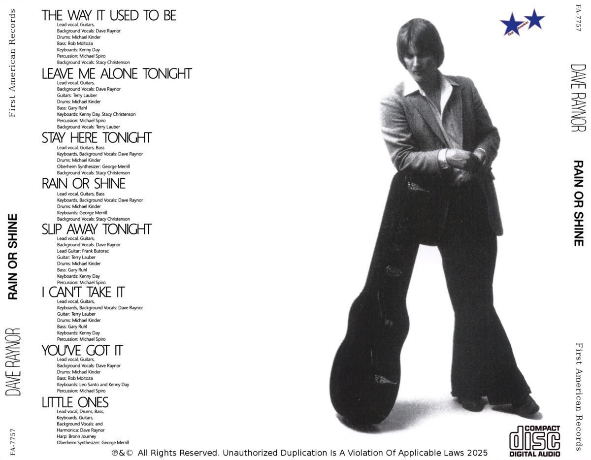 自主盤/初CD化/AOR◆DAVE RAYNOR/RAIN OR SHINE Dave Raynor – Rain Or Shine – Vinyl (LP), 1981 [r5072451] | Discogs