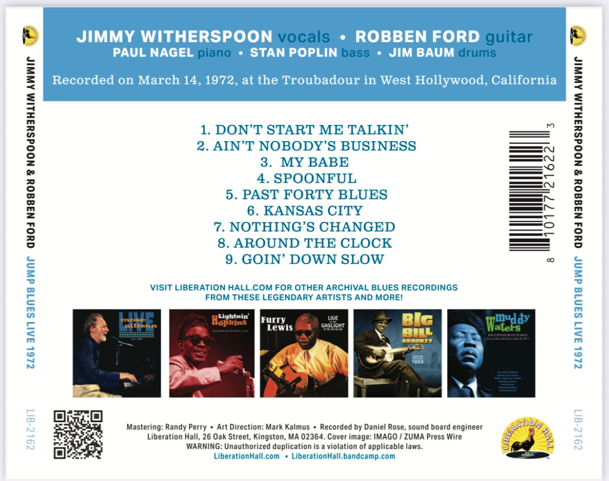 Jump Blues Live 1972 | Jimmy Witherspoon & Robben Ford