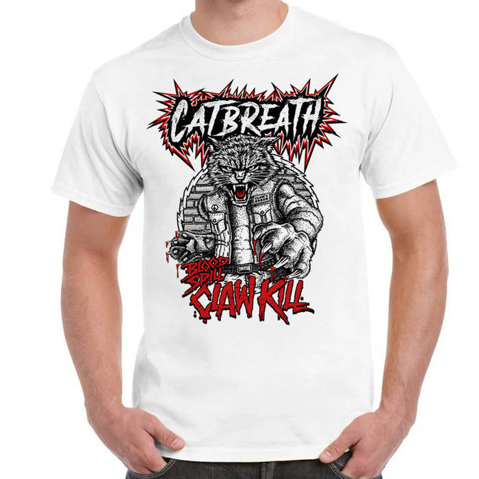 CATBREATH - "Blood Spill" T-Shirt - WHITE