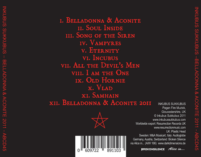 その他 Belladonna and Aconite [CD] Belladonna & Aconite | Inkubus Sukkubus