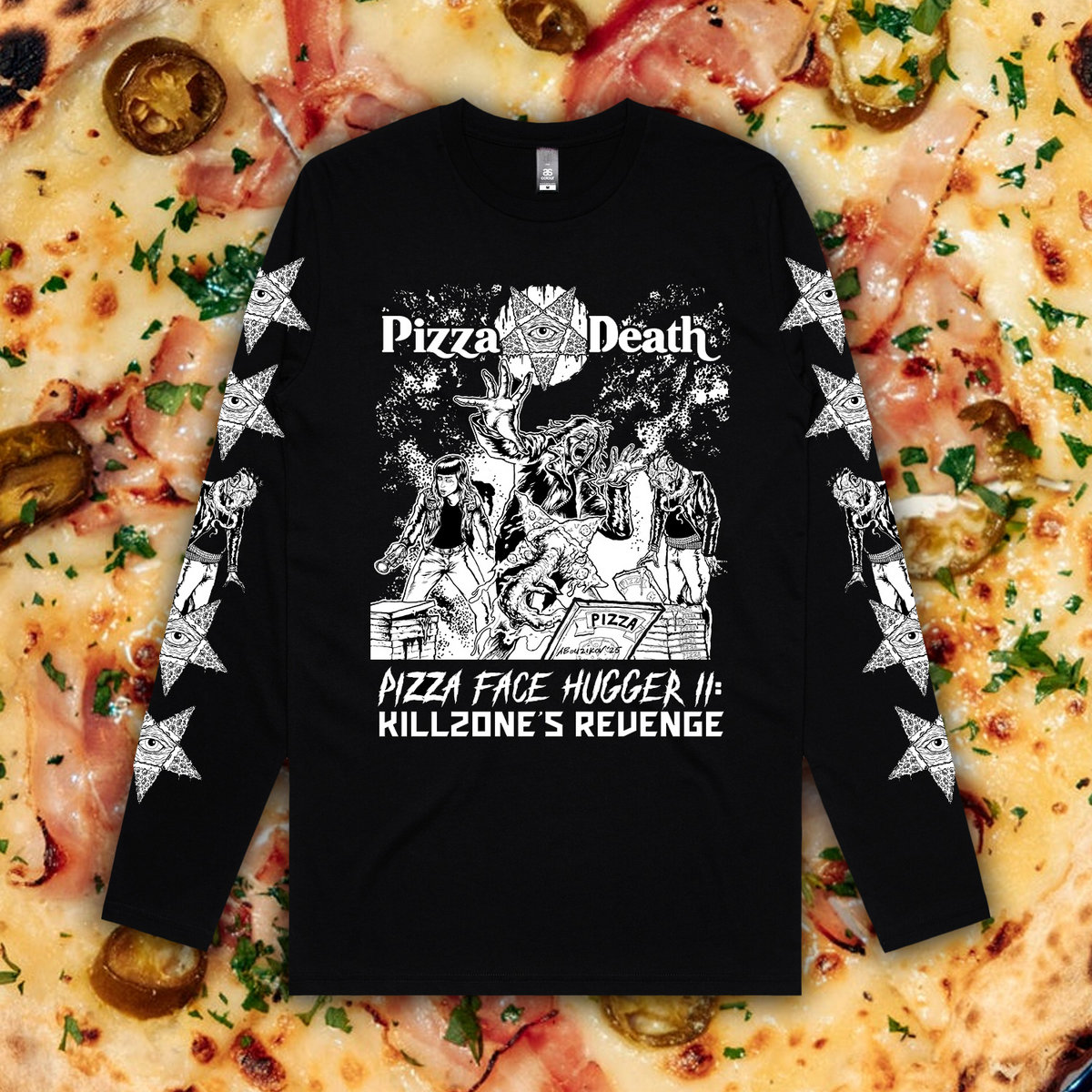 Pizza Death - Pizza Face Hugger II Long sleeve | Pizza Death