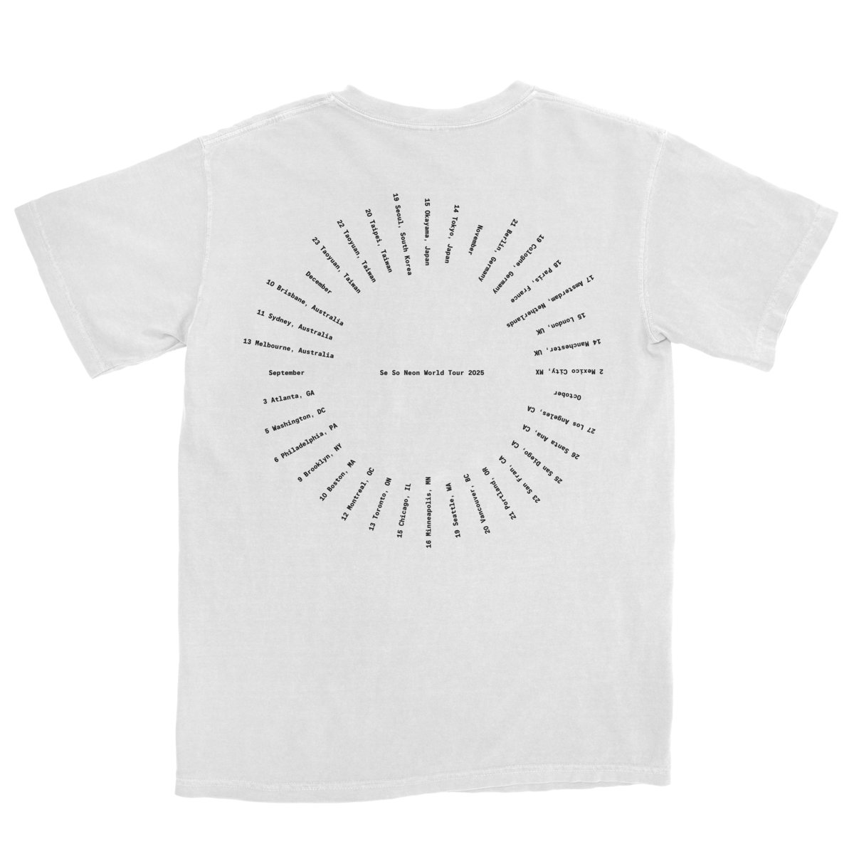 World Tour 2025 T-shirt | SE SO NEON