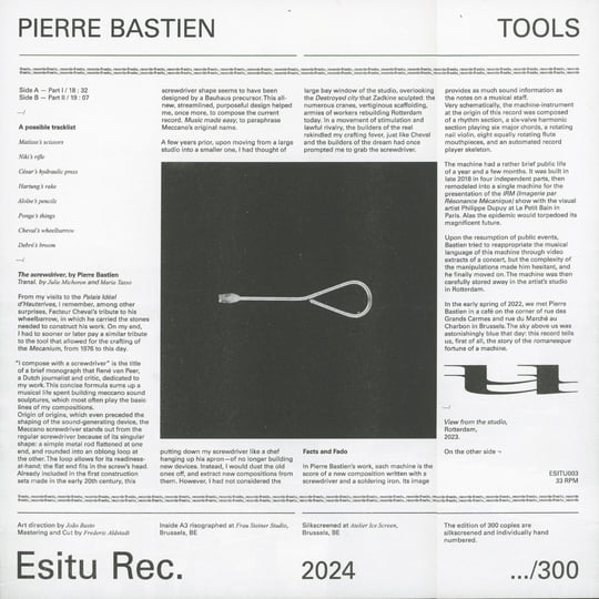 TOOLS | Pierre Bastien | ESITU Records