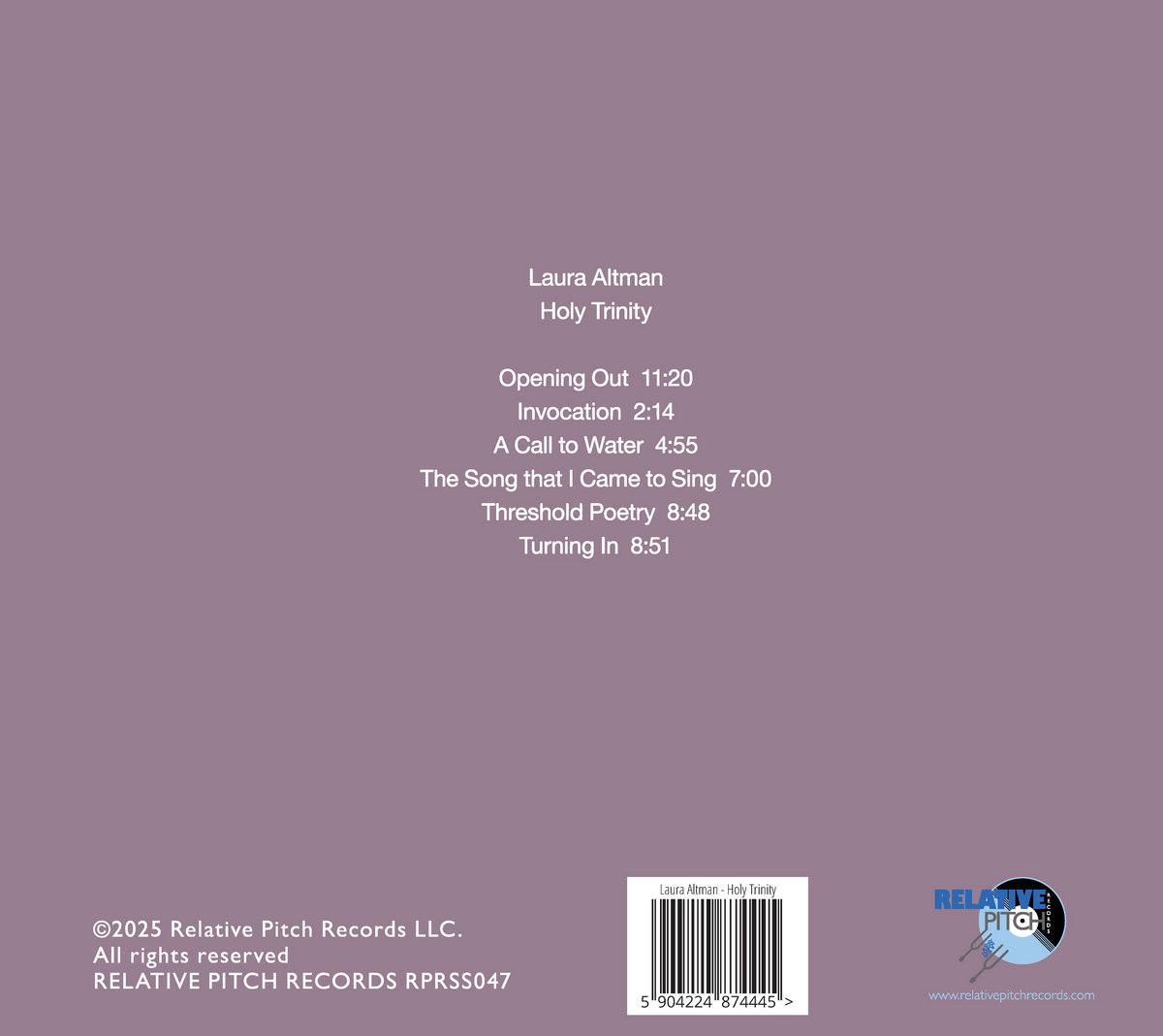 Holy Trinity | Laura Altman | Relative Pitch Records