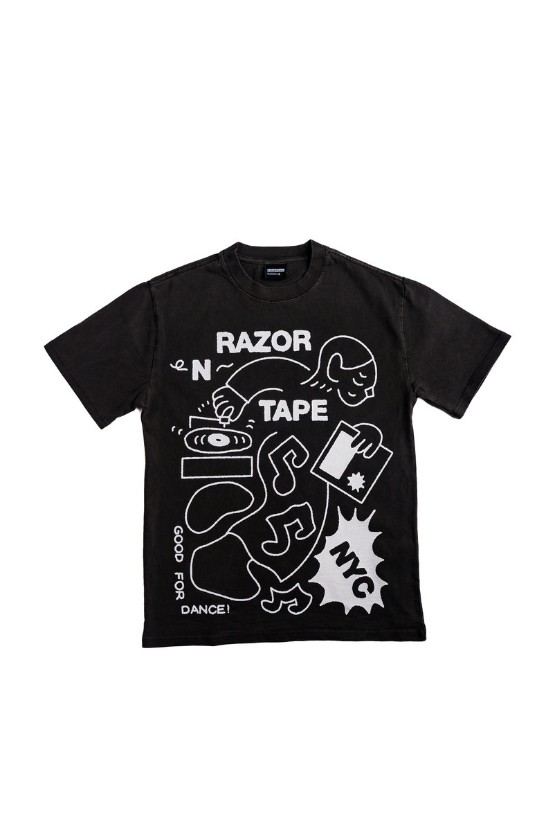 Happy DJ Tee - Faded Coal | Razor-N-Tape