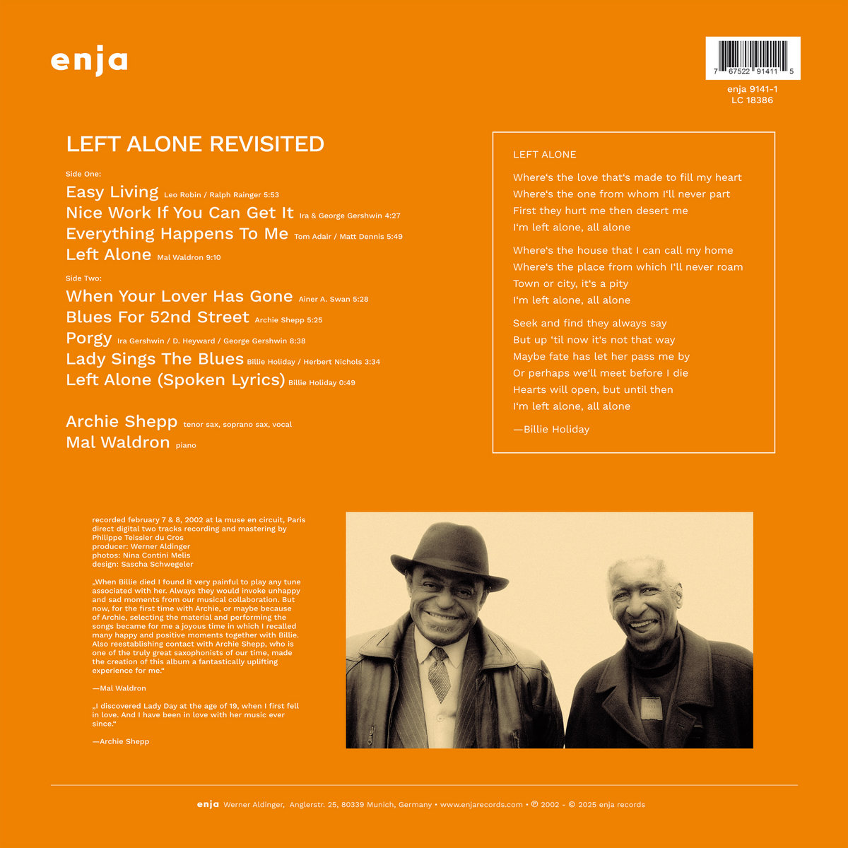 Left Alone Revisited | Mal Waldron, Archie Shepp | Mal Waldron