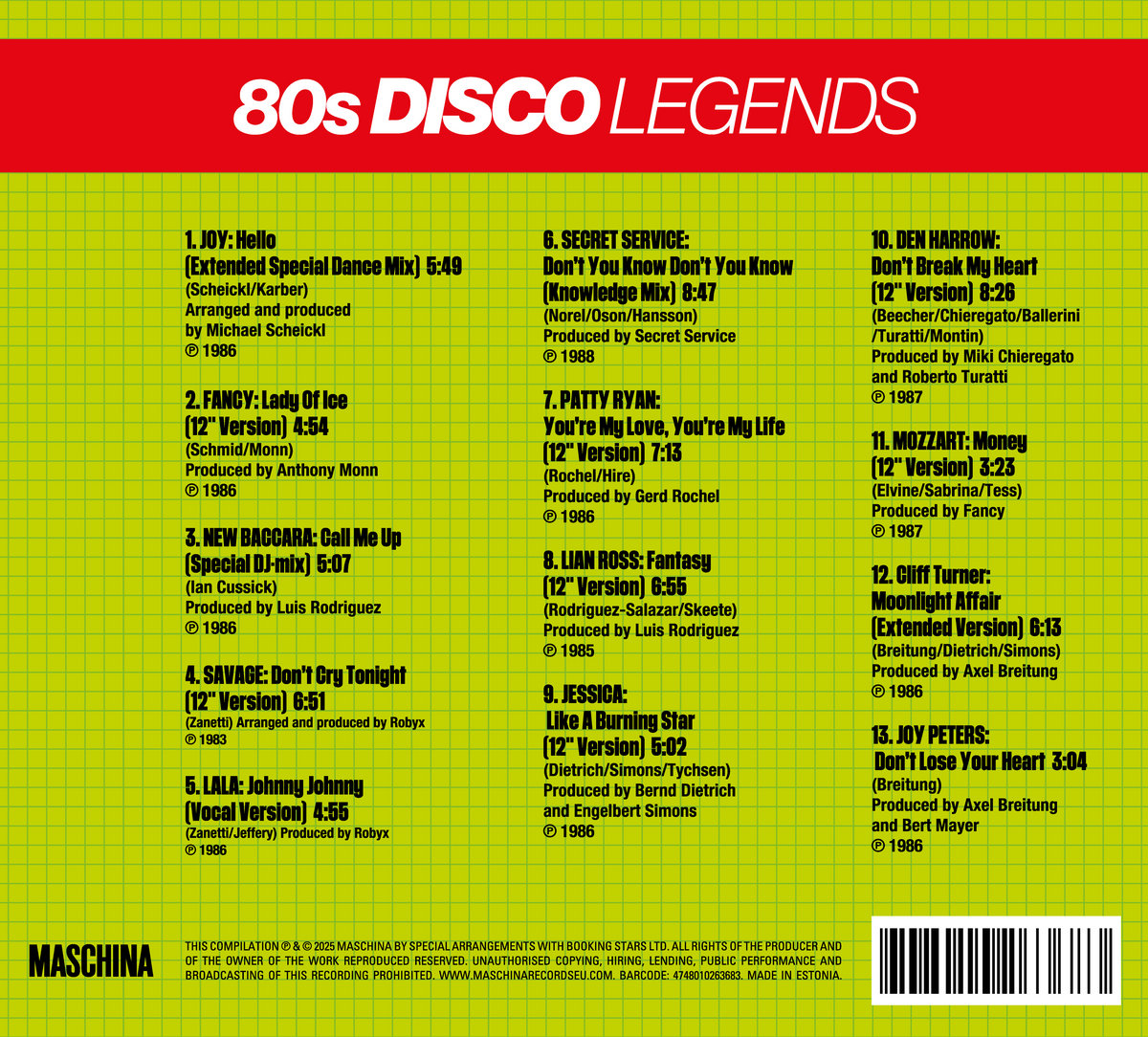 VA - DanceMaschina: 80s Disco Legends | Maschina Records