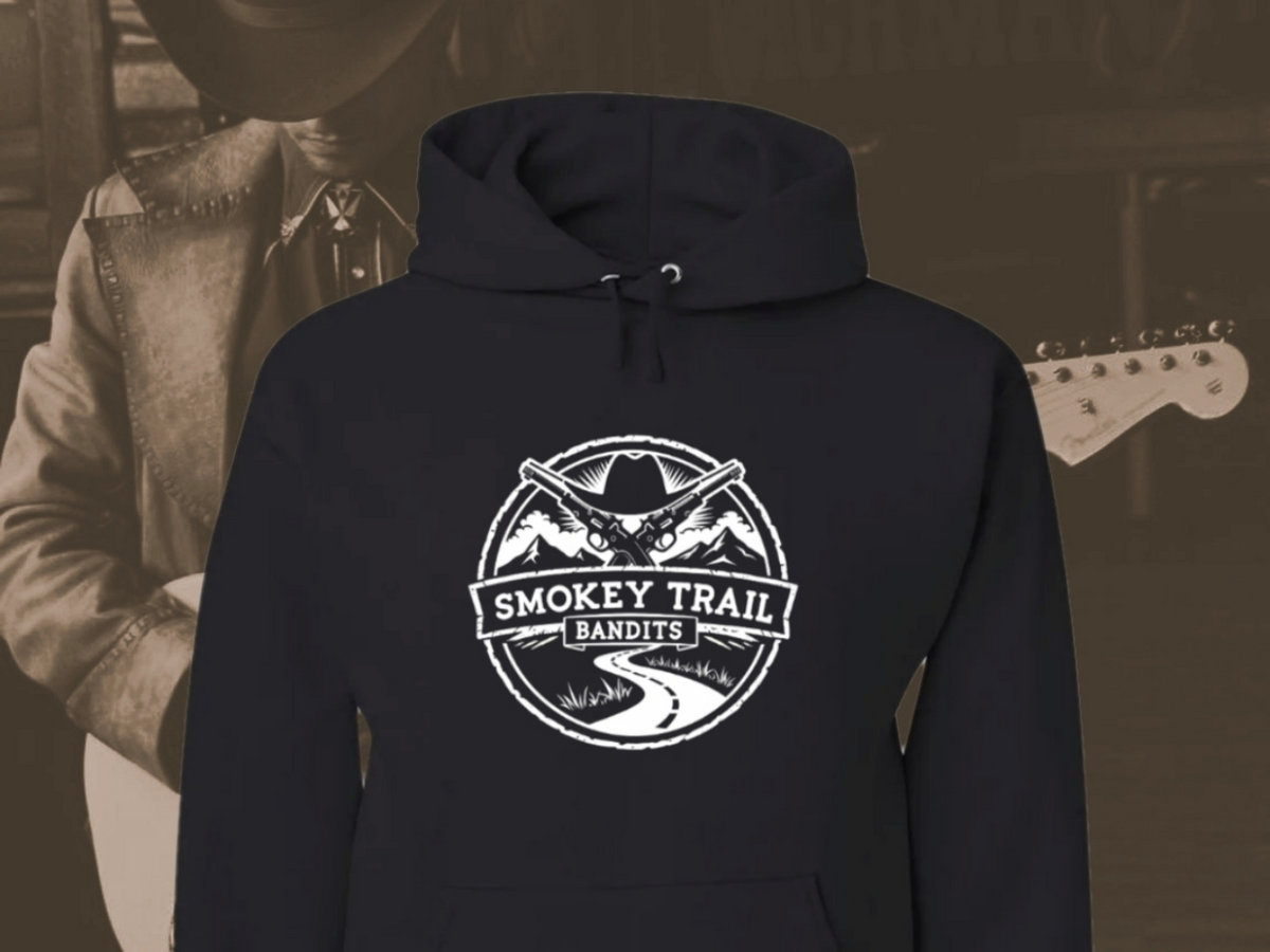 Black pullover hoodie featuring Smokey Trail Bandits logo