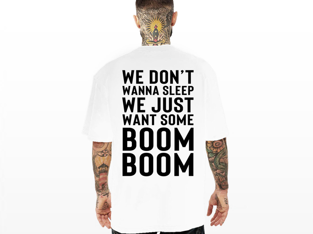 Boom Boom Oversized Tee - Colours: Black & White | SveTec