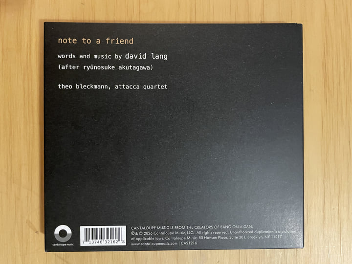 note to a friend | David Lang feat. Theo Bleckmann and Attacca