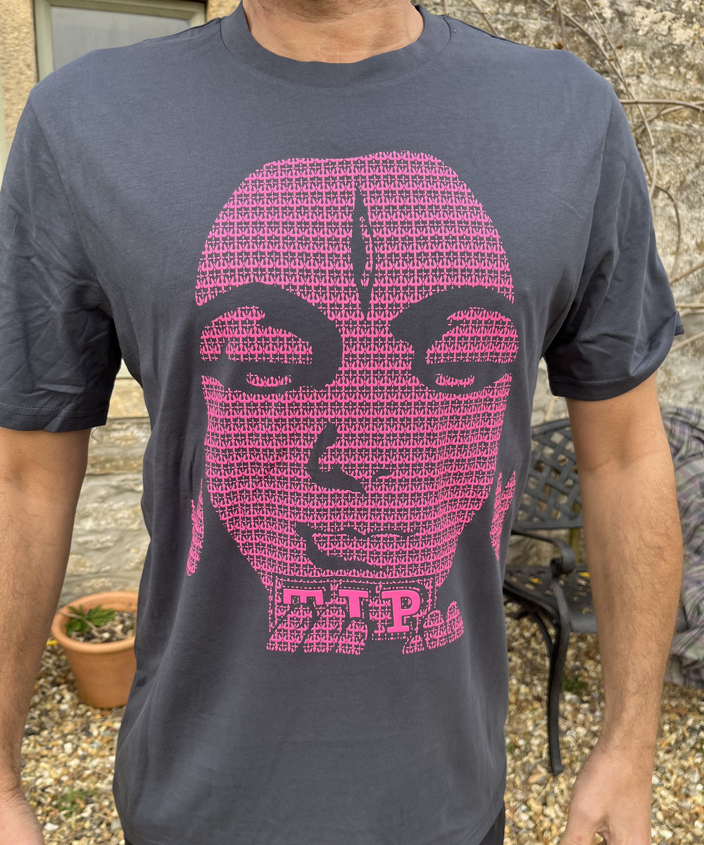 INDIA INK GREY with NEON PINK ACID SHIVA T-SHIRT | TIP Records