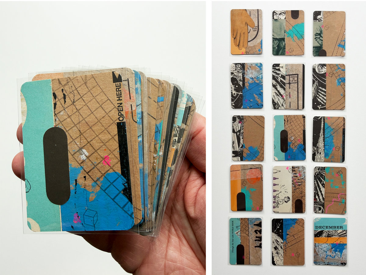 ◆reidan_collage◆ Artist Trading Card Accordion Zine | Adi Dick AD90