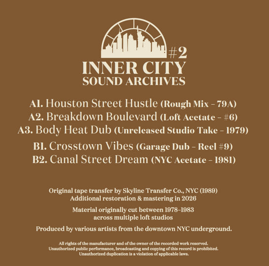 Inner City Sound Archives #2 - Unreleased NYC Loft Cuts (1978–1983
