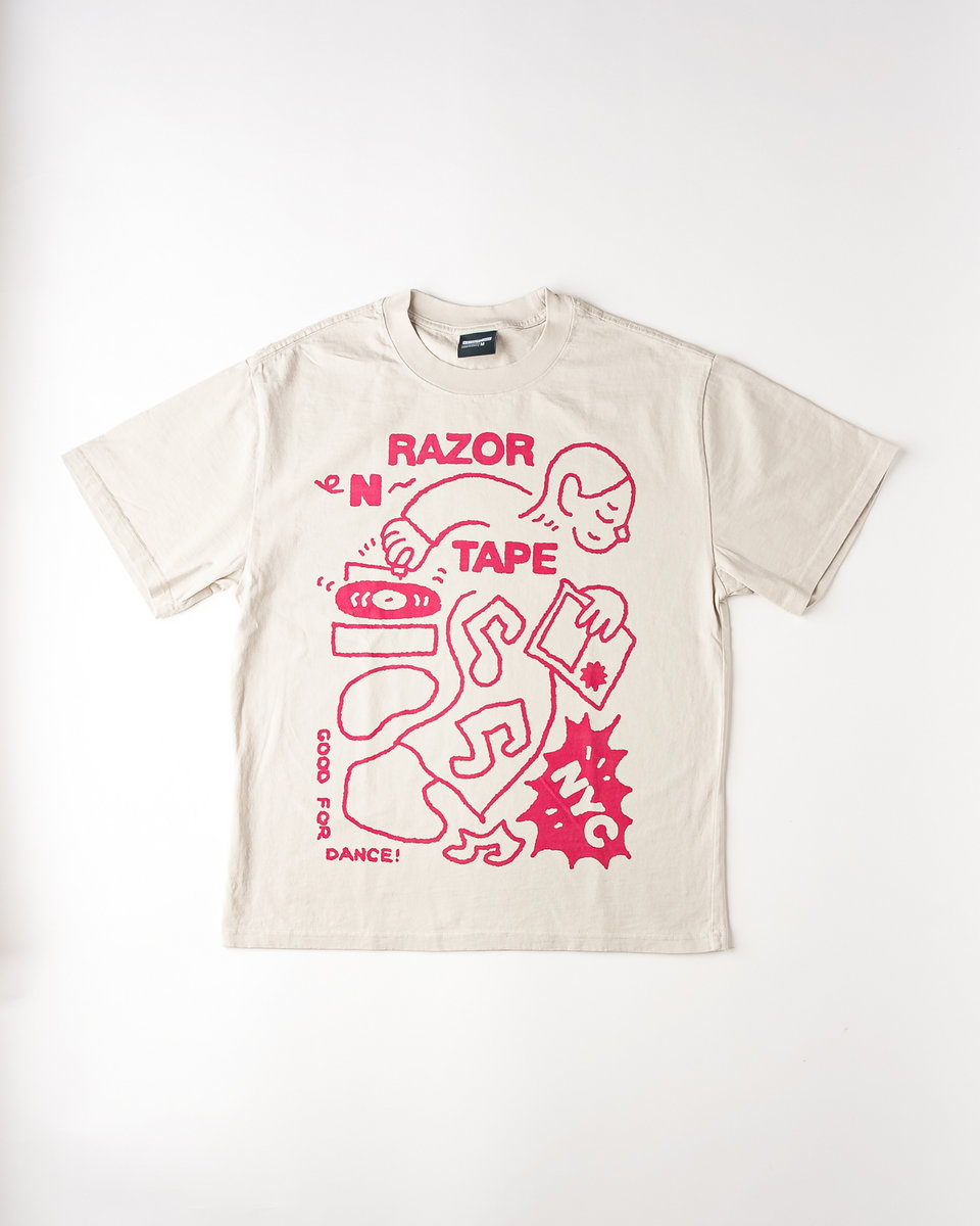 Happy DJ Tee - Faded Bone | Razor-N-Tape