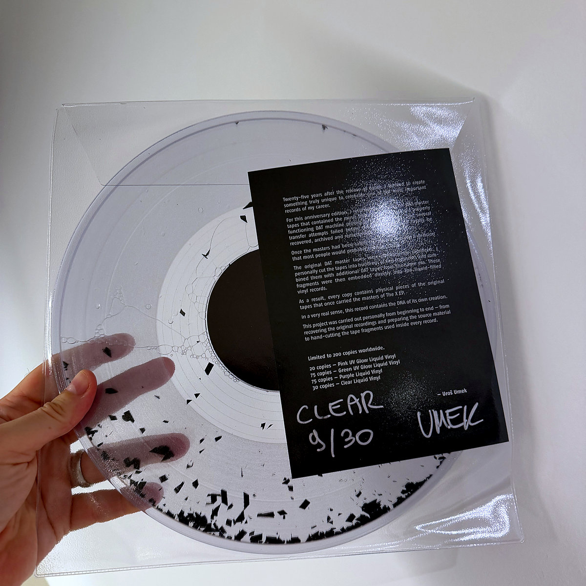 We don't have the same dream  アクリル 紙 GATEX — 25th Anniversary Edition LIMITED CLEAR VINYL-30 COPIES | Umek