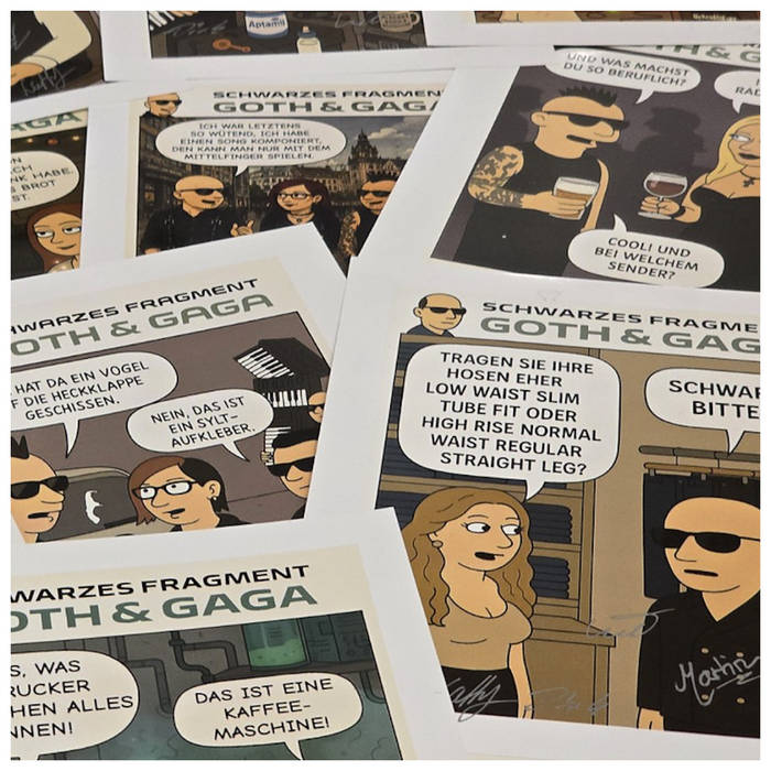 Schwarzes Fragment Goth & Gaga Comic Print: Surprise Motif