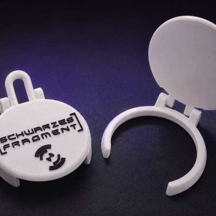 Schwarzes Fragment 3D-Printed Can Lid - White Logo with Black Logo