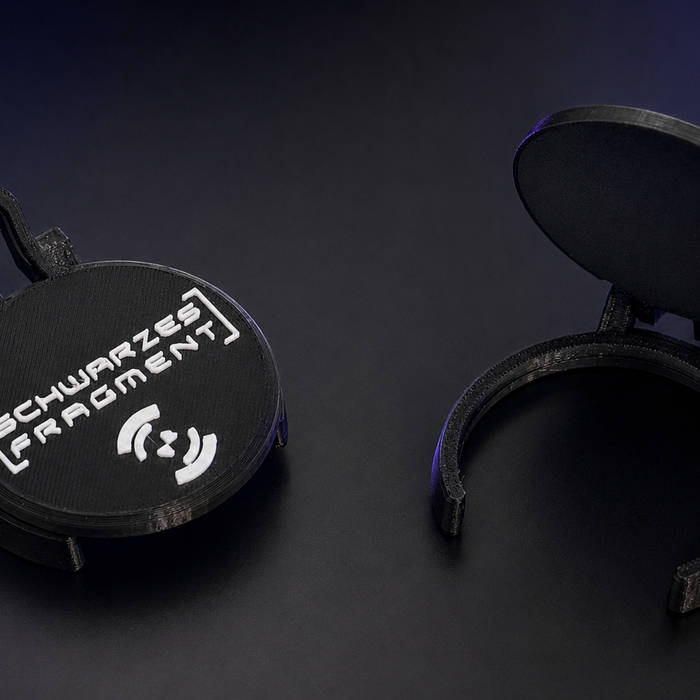 Schwarzes Fragment 3D-Printed Can Lid - Black with White Logo