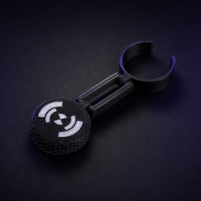 Schwarzes Fragment 3D Printed Beer Bottle Insect Cover - Black with White Logo