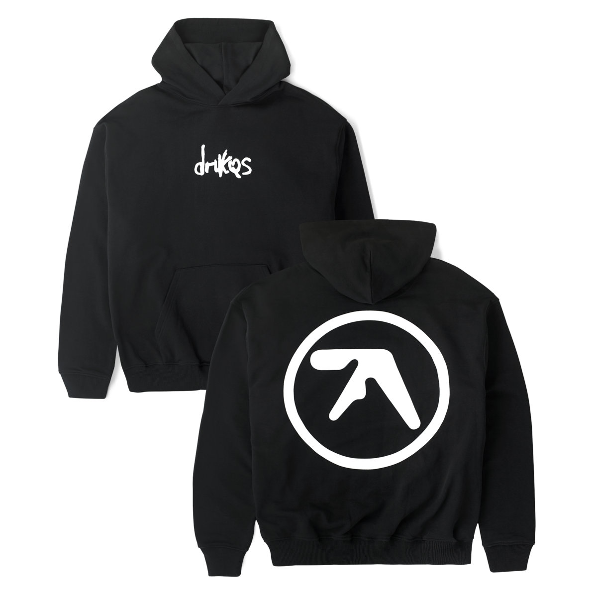 Drukqs Dual Logo Heavyweight Hoodie - Black | Aphex Twin