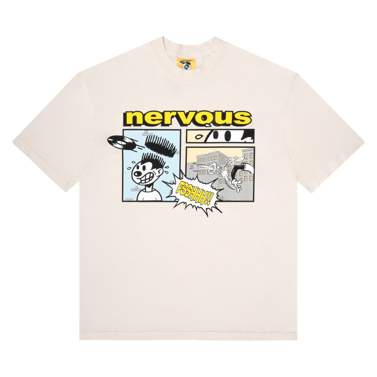 Nervous Cartoon T-Shirt (Cream) | Nervous Records