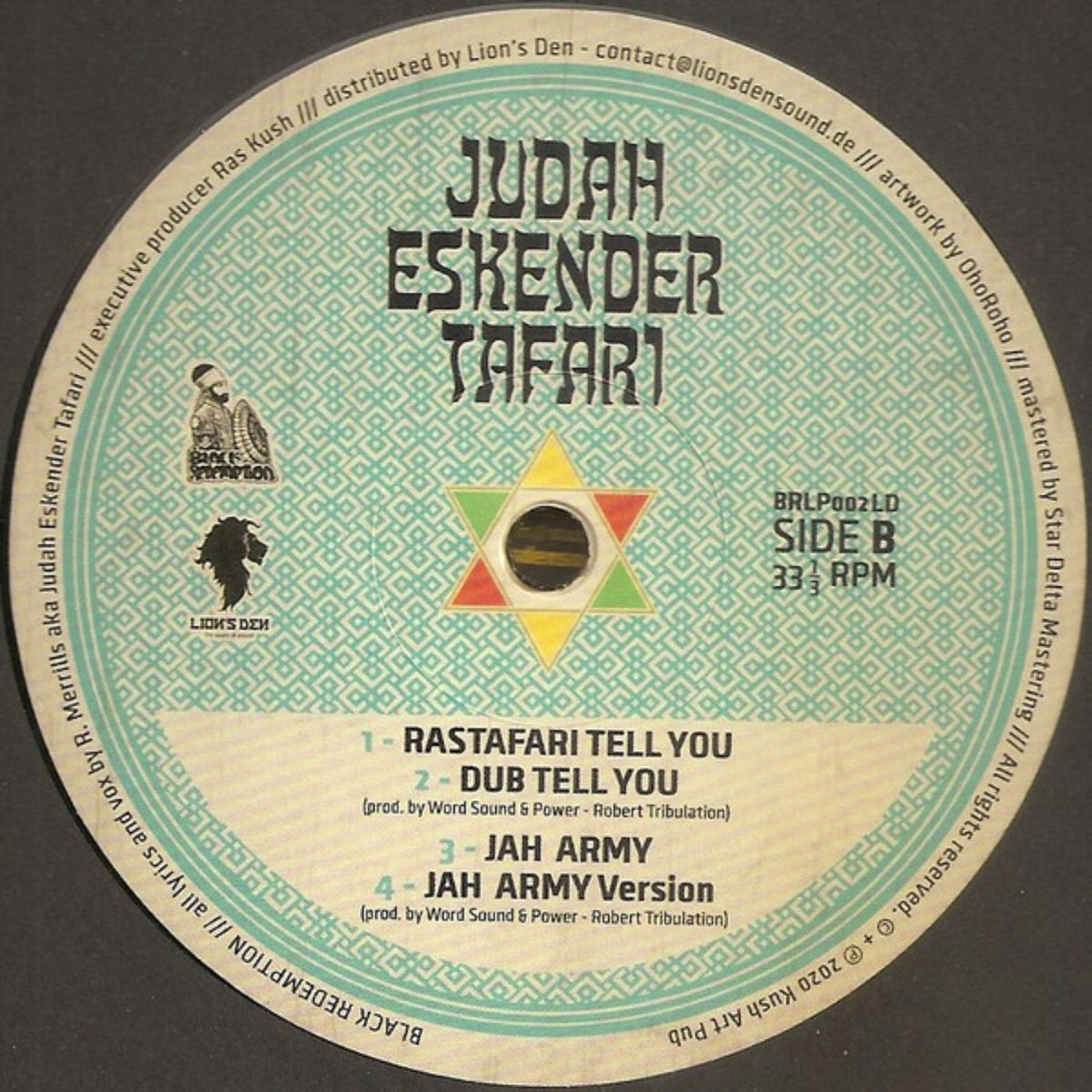 英LP Judah Eskender Tafari Rastafari Tell You GPLP007 Gussie P Records /00260 Judah Eskender Tafari – Rastafari Tell You – CD (Album