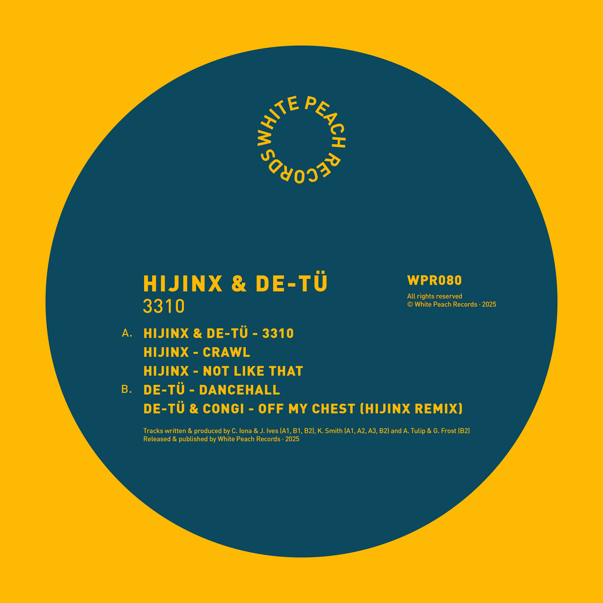 WPR080 - 3310 | Hijinx & DE-TÜ | White Peach