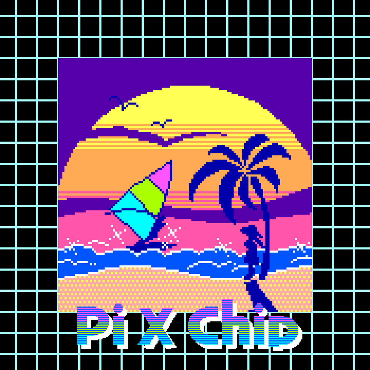 Foomiy 絵画 原画 「Chop chip」アート ピクセルアート×チップチューン コンピレーション 「Pi X Chip