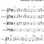 Summer on Broad Street - English Folk Harmony Sheet Music for String Quartet