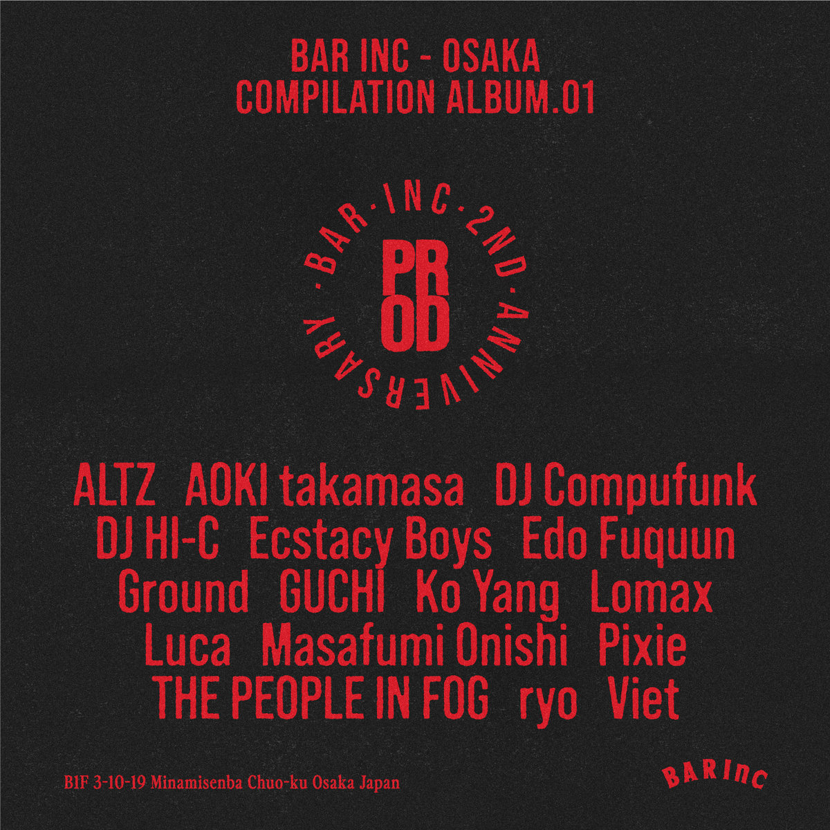 BAR Inc Osaka Compilation Album 01 | BAR Inc Osaka Compilation Album 01 ...