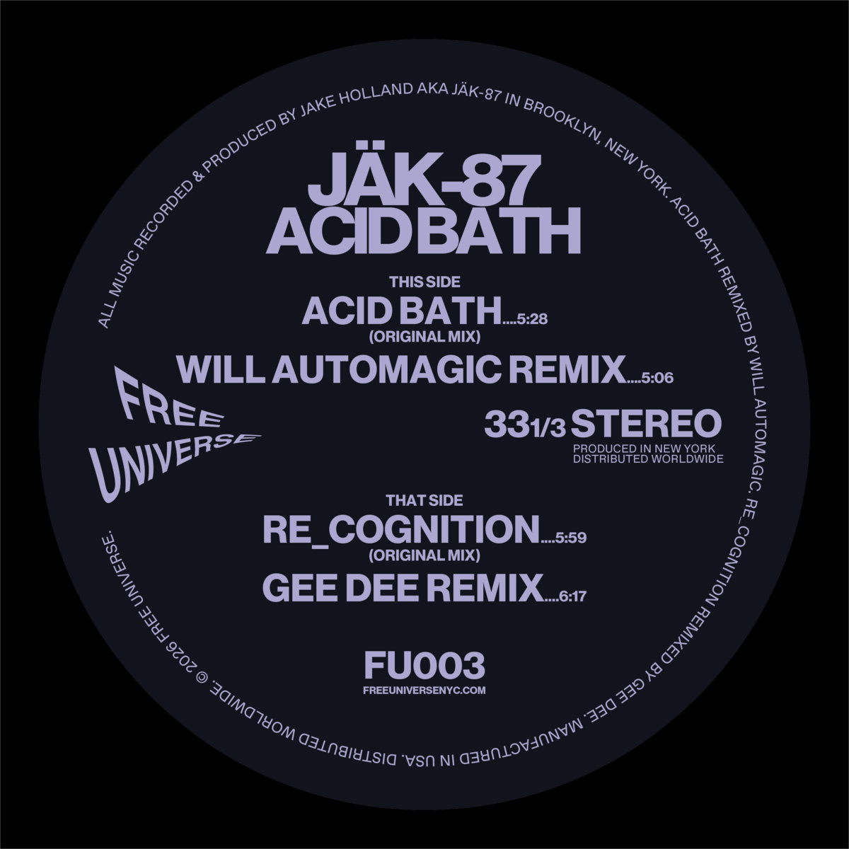 その他 ACIDMAN brokker FU003: Acid Bath EP | JÄK-87 | FREE UNIVERSE