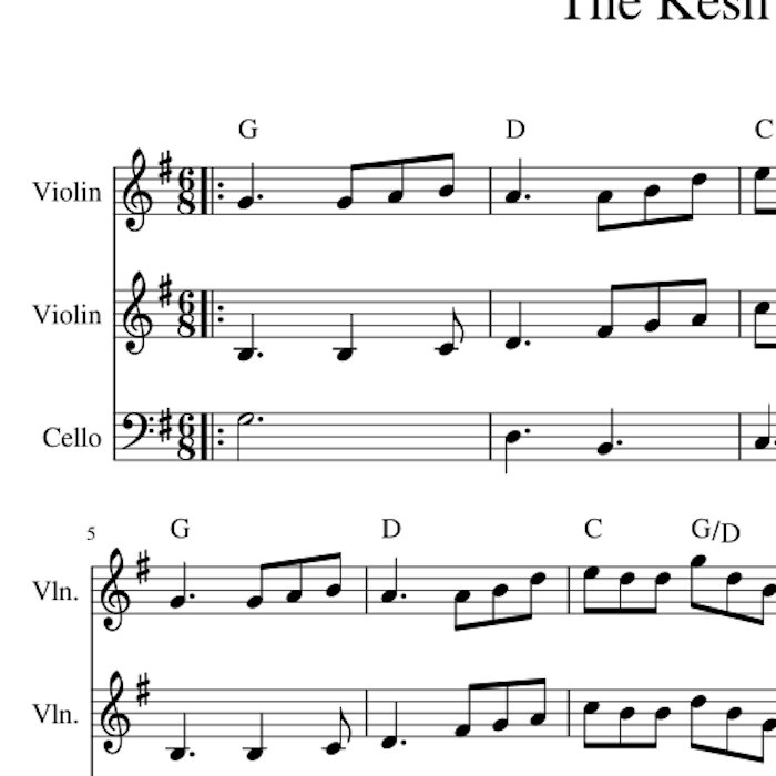 The Kesh Jig Harmony Sheet Music for Strings (violins and cello or