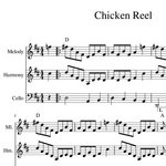 Chicken Reel - Old Time / Bluegrass Sheet Music arrangement for two violins and cello or viola