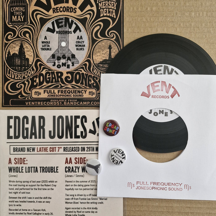 EDGAR 'JONES' JONES「SOOTHING MUSIC〜」LP盤 Edgar Jones - Whole Lotta Trouble / Crazy Woman Blues | Edgar
