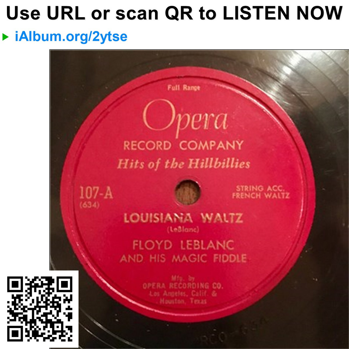 Louisiana Waltz Hackberry Two Step | Floyd LeBlanc And His Magic Fiddle ...