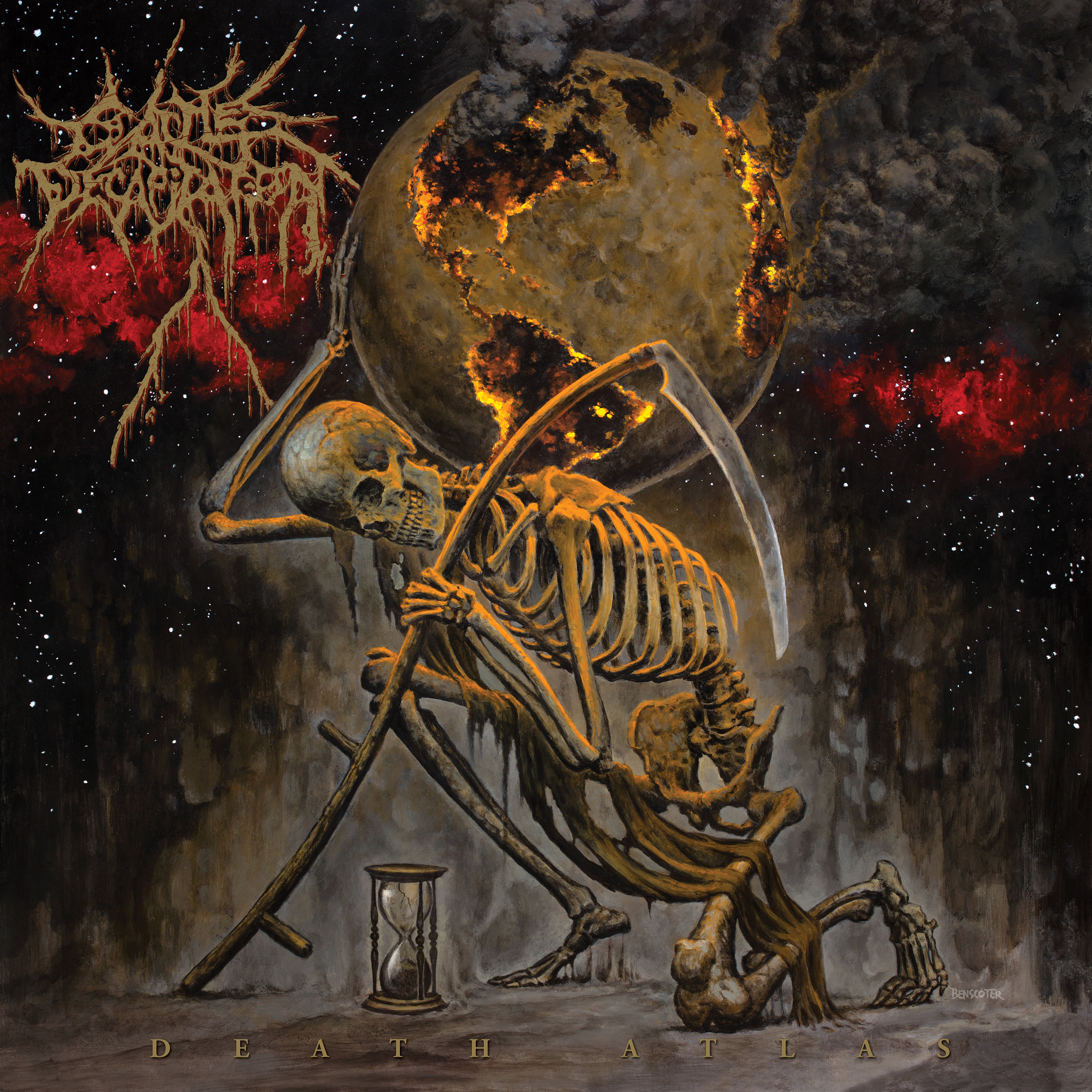 Cattle Decapitation – Death Atlas album art by Wes Benscoter 