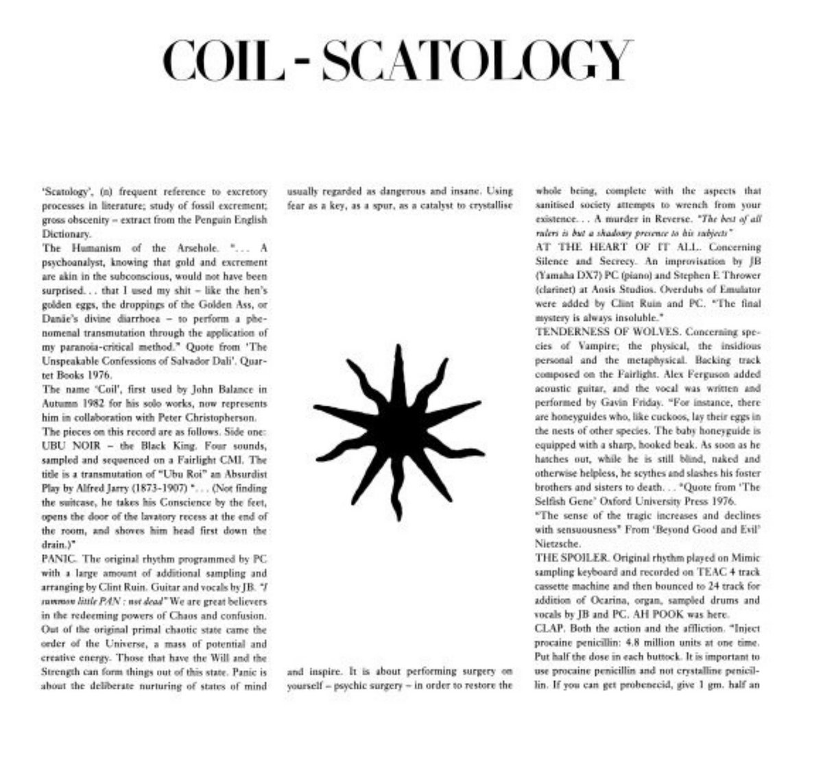 Scatology by Coil