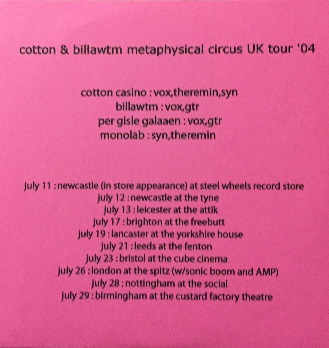 Cotton Billawtm Metaphysical Circus Uk Tour 04 Cotton Casino