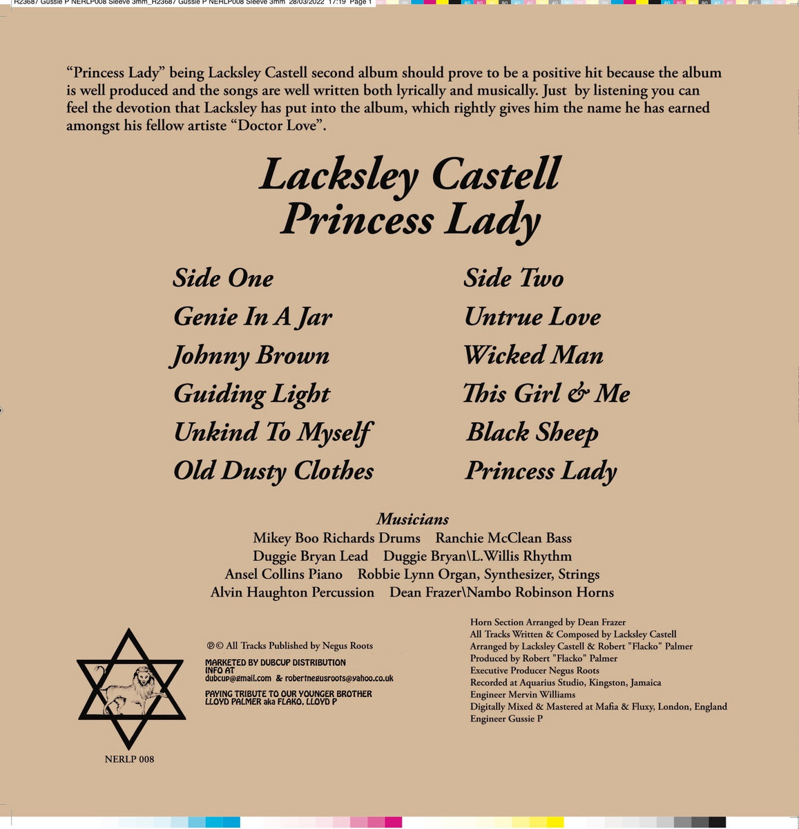 PRINCESS LADY BY LACKSLEY CASTELL | LACKSLEY CASTELL | NEGUS ROOTS REC