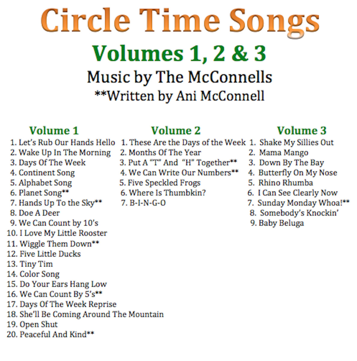 circle-time-songs-volume-1-ani-mcconnell for Free Printable Circle Time Songs Circle Time Songs: Volume 1 | Ani McConnell for Free Printable Circle Time Songs
