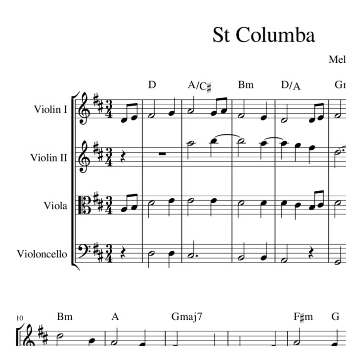 St Columba harmony sheet music for Irish hymn tune - harmonies, chords ...